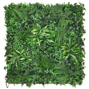 Artificial Living Wall Panel with Variegated Foliage, Ivy, Palms, Grasses & Ferns Decor Pure Clean Rental Solutions 