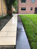 Paving Edging Installed PCDS Charcoal Symphony Vitrified Plank 