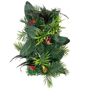 Artificial 3D Living Wall with Tropical Birds of Paradise Pure Clean Rental Solutions 