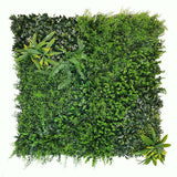 Artificial Living Wall Panel with Ferns Asparagus Eucalyptus, Yellow Fern, Privets and White Flowers Pure Clean Rental Solutions 