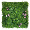Artificial Living Wall Panel with Ferns Palms and Pink Flowers Decor Pure Clean Rental Solutions 