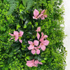 Artificial Living Wall Panel with Ferns Palms and Pink Flowers Decor Pure Clean Rental Solutions 