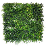 Artificial Living Wall Panel with Light and Dark Green Ferns & Grasses with Yellow & White Foliage Pure Clean Rental Solutions 