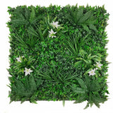 Artificial Living Wall Panel with Variegated Foliage & Classic White Lillies Decor Pure Clean Rental Solutions 