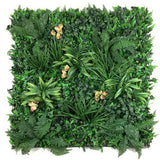 Artificial Living Wall Panel with Variegated Foliage Lime Green & Red Orchids Decor Pure Clean Rental Solutions 