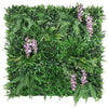 Artificial Living Wall Panel with Variegated Foliage & Purple Trailing Wisteria Decor Pure Clean Rental Solutions 