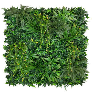 Artificial Living Wall Panel with Variegated Foliage & Trailing Yellow Flowers Decor Pure Clean Rental Solutions 