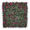 Artificial Living Wall Panel with Variegated Green Foliage & Red Gardenia Flowers Decor Pure Clean Rental Solutions 
