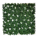 Artificial Living Wall Panel with Variegated Green Foliage & White Gardenia Flowers Decor Pure Clean Rental Solutions 