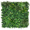 Artificial Living Wall Panel with Ivy, Ferns, Palm Heads, Grasses & Small Yellow Flowers Decor Pure Clean Rental Solutions 