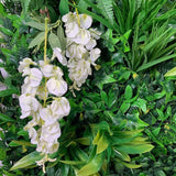 Artificial Living Wall Panel with Variegated Foliage & Cream Trailing Wisteria Pure Clean Rental Solutions 